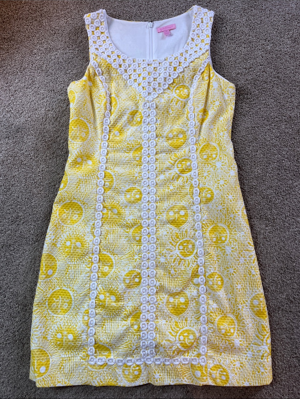 ☀️🌞☀️🌞RARE! Lilly Pulitzer Macfarlane Yellow Suns Shift sz8 EUC
